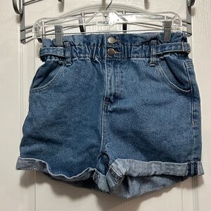 BP Denim jean shorts gathered‎ high rise waist women's 25 blue